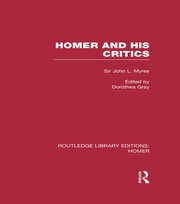 Homer and His Critics book cover