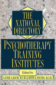 The National Directory Of Psychotherapy Training Institutes book cover