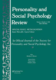 Metacognition: A Special Issue of personality and Social Psychology Review book cover