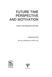 Future Time Perspective and Motivation: Theory and Research Method book cover