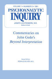 Commentaries: Psychoanalytic Inquiry, 1.2 book cover