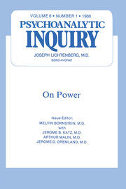On Power: Psychoanalytic Inquiry, 6.1 book cover