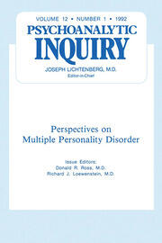 Multiple Personality Disorder: Psychoanalytic Inquiry, 12.1 book cover