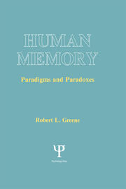Human Memory: Paradigms and Paradoxes book cover