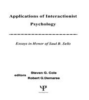 Applications of interactionist Psychology: Essays in Honor of Saul B. Sells book cover