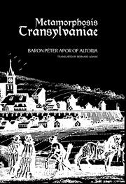 Metamorphosis Transylvaniae book cover