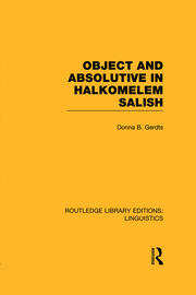 Object and Absolutive in Halkomelem Salish book cover