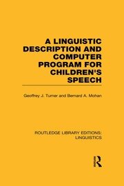 A Linguistic Description and Computer Program for Children's Speech book cover