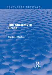 The Anatomy of Prose (Routledge Revivals) book cover