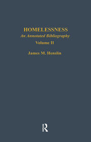 Homelessness: An Annotated Bibliography book cover