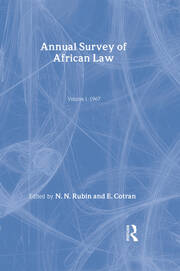 Annual Survey of African Law Cb: Volume One : 1967 book cover