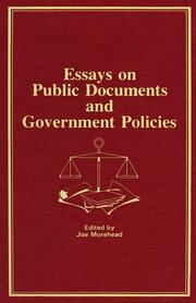 Essays on Public Documents and Government Policies book cover