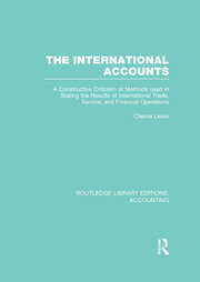 The International Accounts (RLE Accounting): A Constructive Criticism of Methods Used in Stating the Results of International Trade, Service, and Financial Operations book cover