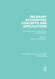 Relevant Accounting Concepts and Applications (RLE Accounting): The Writings and Contributions of C. Rufus Rorem book cover
