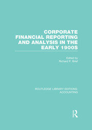 Corporate Financial Reporting and Analysis in the early 1900s (RLE Accounting) book cover