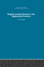 English Landed Society in the Eighteenth Century book cover