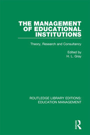 The Management of Educational Institutions: Theory, Research and Consultancy book cover
