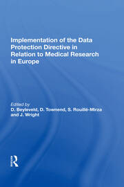 Implementation of the Data Protection Directive in Relation to Medical Research in Europe book cover