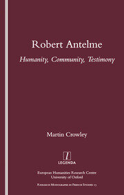 Robert Antelme: Humanity, Community, Testimony book cover