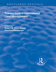 Transactions in International Land Management: Volume 1 book cover