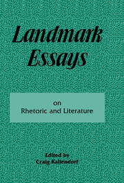 Landmark Essays on Rhetoric and Literature: Volume 16 book cover