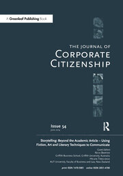 Storytelling: Beyond the Academic Article – Using Fiction, Art and Literary Techniques to Communicate: A special theme issue of The Journal of Corporate Citizenship (Issue 54) book cover