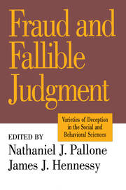 Fraud and Fallible Judgement: Deception in the Social and Behavioural Sciences book cover