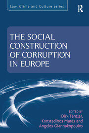 The Social Construction of Corruption in Europe book cover