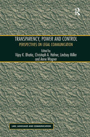Transparency, Power, and Control: Perspectives on Legal Communication book cover