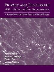 Privacy and Disclosure of Hiv in interpersonal Relationships: A Sourcebook for Researchers and Practitioners book cover