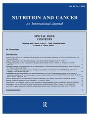 Selenium and Cancer: Larry C. Clark Memorial Issue: A Special Issue of Nutrition and Cancer book cover