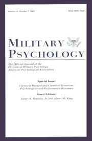 Chemical Warfare and Chemical Terrorism: Psychological and Performance Outcomes:a Special Issue of military Psychology book cover