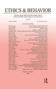 Employee Relations Ethics: A Special Issue of ethics & Behavior book cover