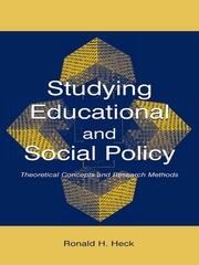 Studying Educational and Social Policy: Theoretical Concepts and Research Methods book cover