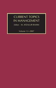 Current Topics in Management: Volume 12 book cover