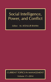 Social Intelligence, Power, and Conflict: Volume 17: Current Topics in Management book cover
