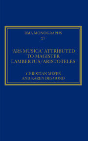 The 'Ars musica' Attributed to Magister Lambertus/Aristoteles book cover