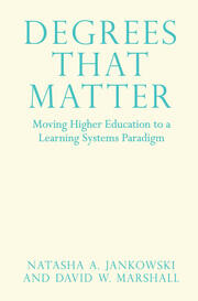 Degrees That Matter: Moving Higher Education to a Learning Systems Paradigm book cover