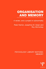 Organisation and Memory (PLE: Memory): A Review and a Project in Subnormality book cover