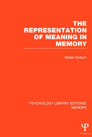 The Representation of Meaning in Memory (PLE: Memory) book cover