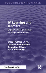 Experimental Psychology Its Scope and Method: Volume IV: Learning and Memory book cover