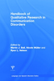 Handbook of Qualitative Research in Communication Disorders book cover