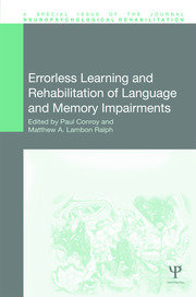 Errorless Learning and Rehabilitation of Language and Memory Impairments book cover
