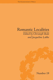 Romantic Localities: Europe Writes Place book cover