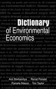 Dictionary of Environmental Economics book cover