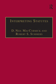 Interpreting Statutes: A Comparative Study book cover