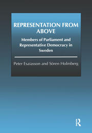 Representation From Above: Members of Parliament and Representative Democracy in Sweden book cover