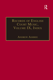 Records of English Court Music: Volume IX: Index book cover