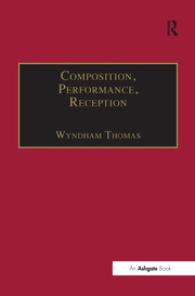 Composition, Performance, Reception: Studies in the Creative Process in Music book cover
