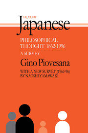 Recent Japanese Philosophical Thought 1862-1994: A Survey book cover